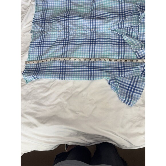 Womens Button-Down Shirt Light Blue & Green Size XL Tall - Picture 5 of 9